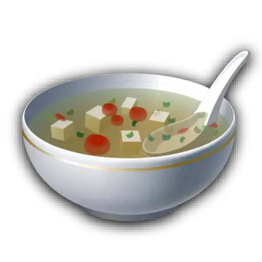 Bowl of Soup with Tofu and Vegetables