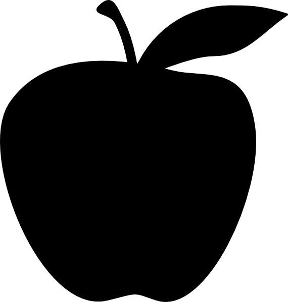 Black Apple Silhouette Design