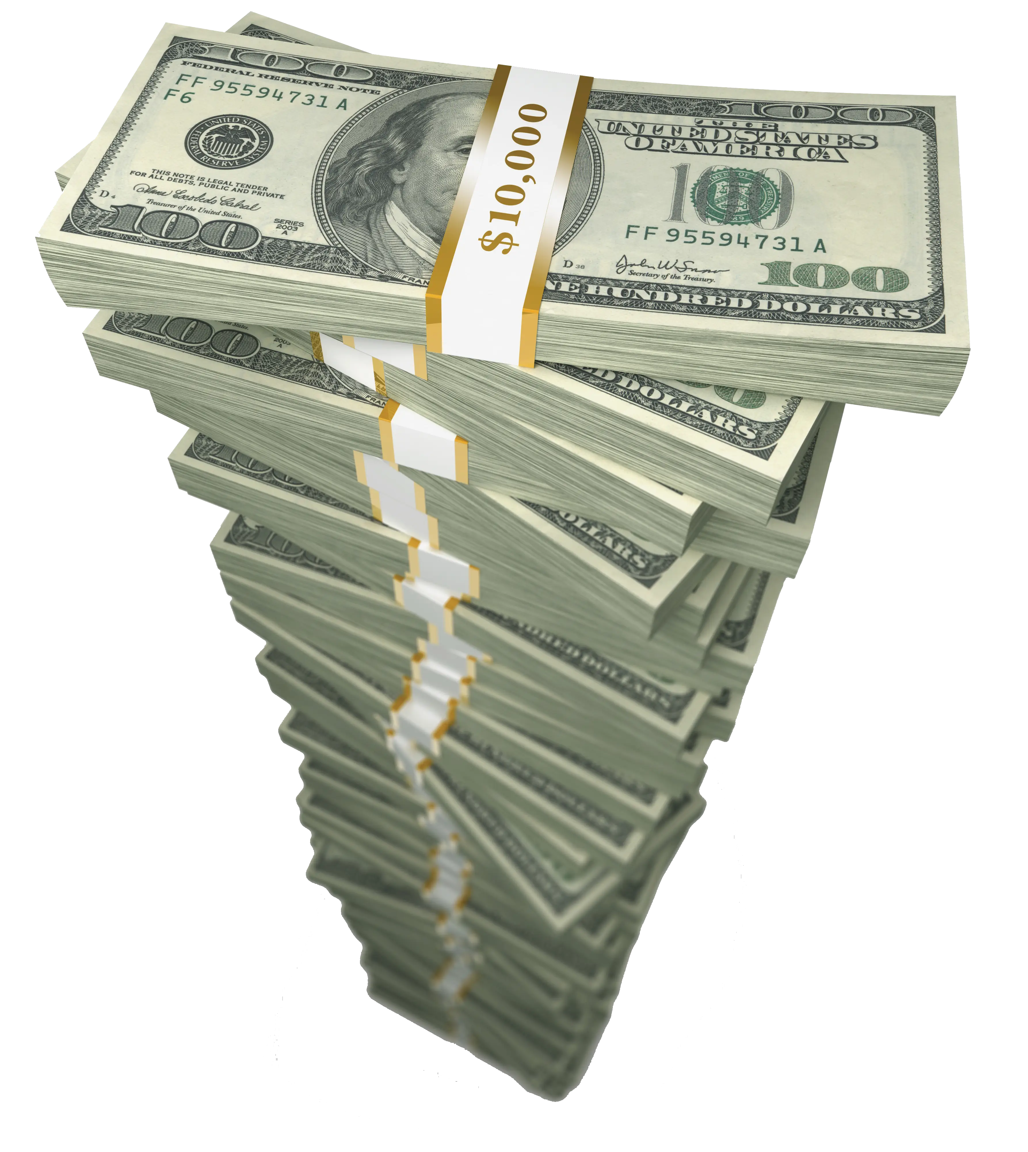 Large Stack of US Dollar Bills