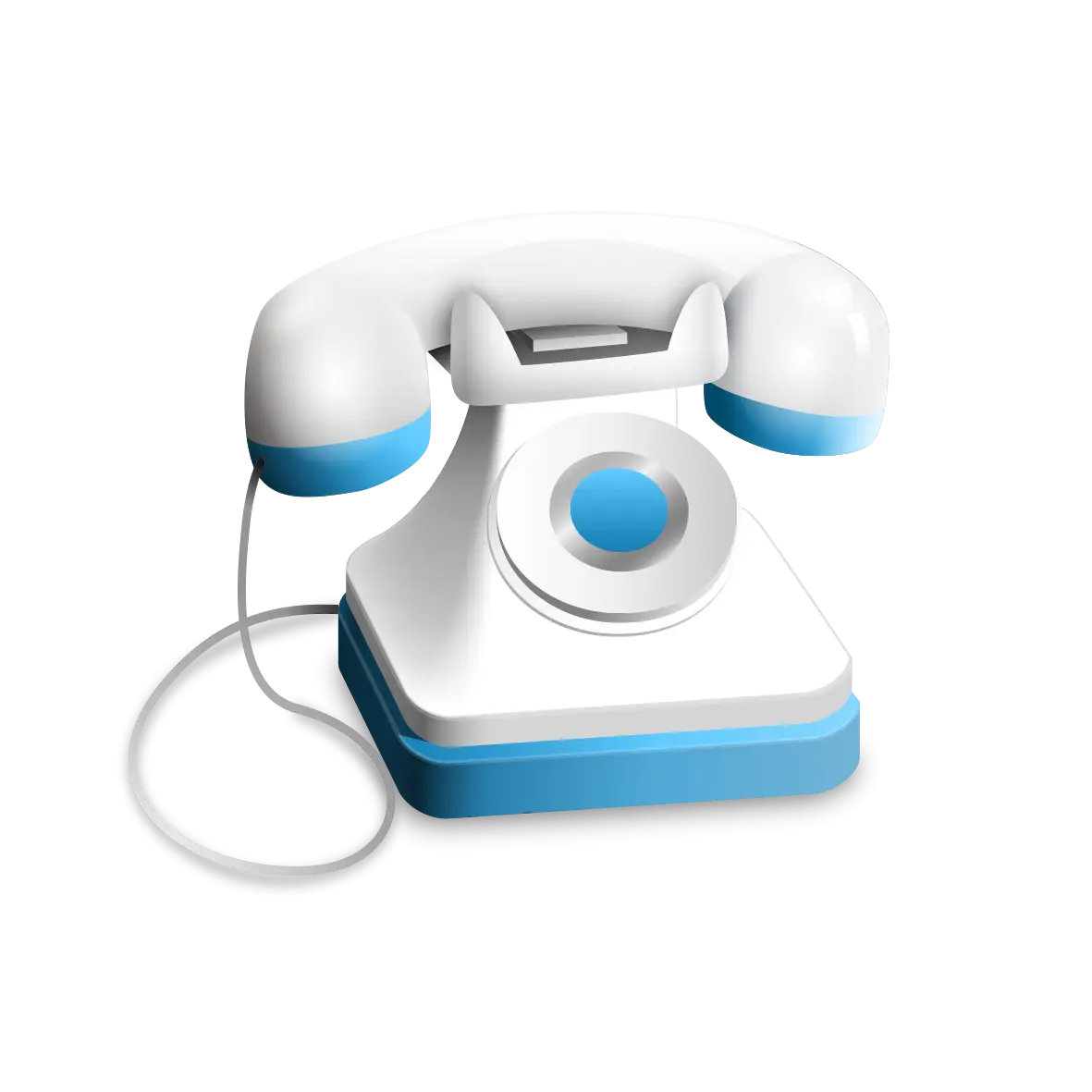 Retro Telephone in White and Blue