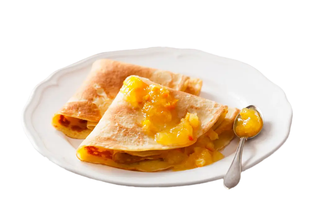 Delicious Crepes with Fruit Sauce