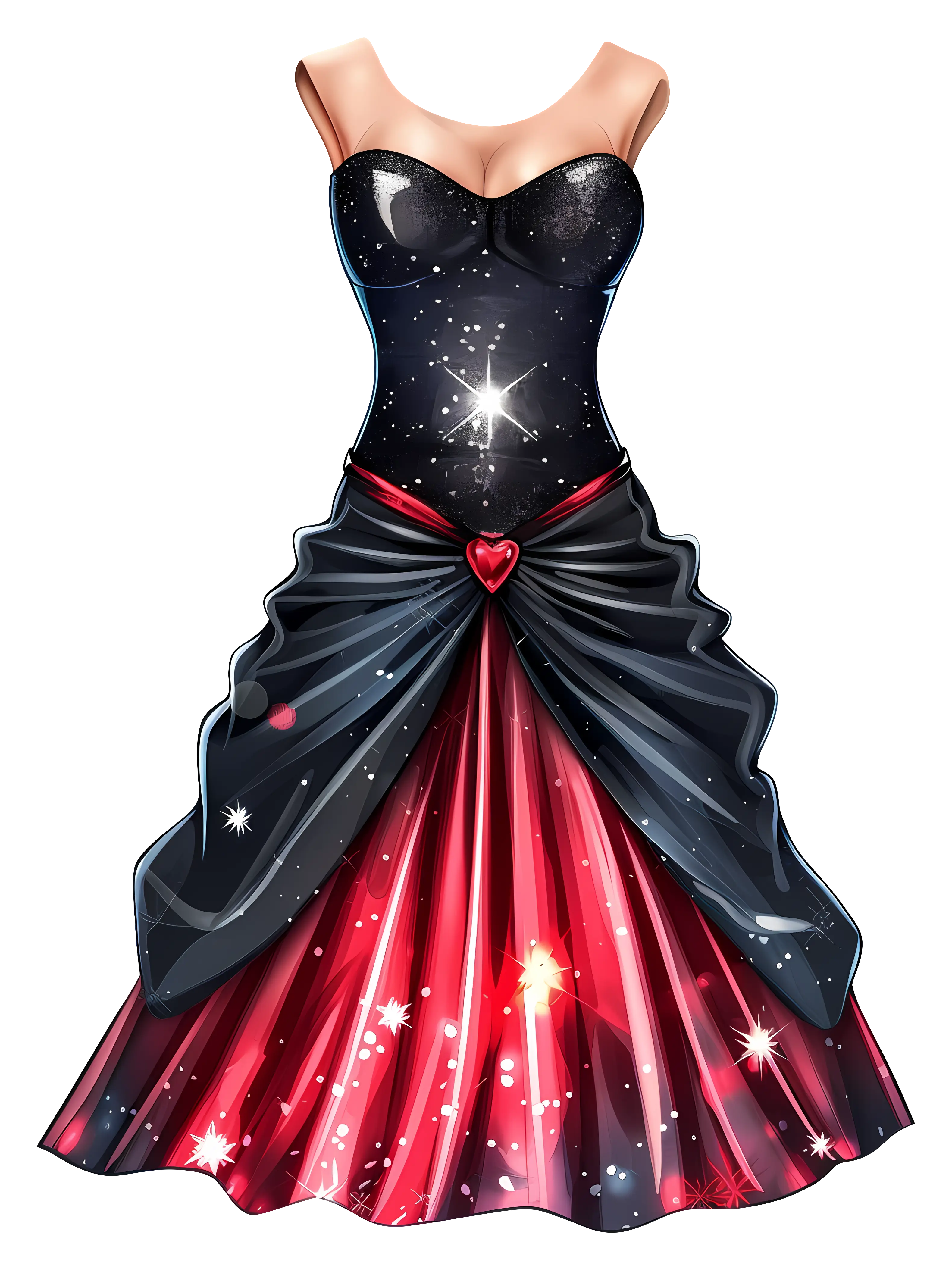 Elegant Black and Red Dress