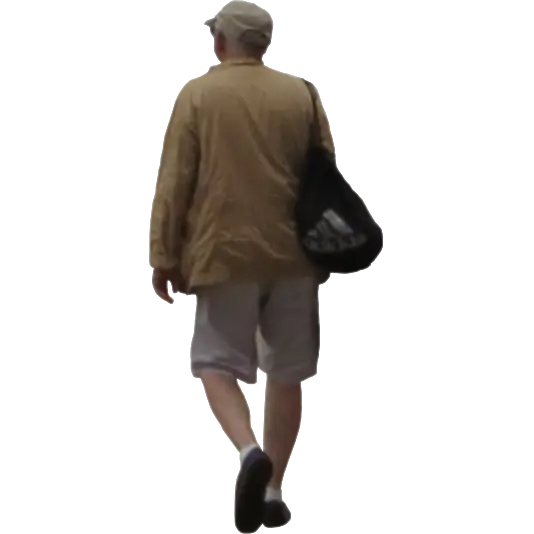 Man Walking with Backpack
