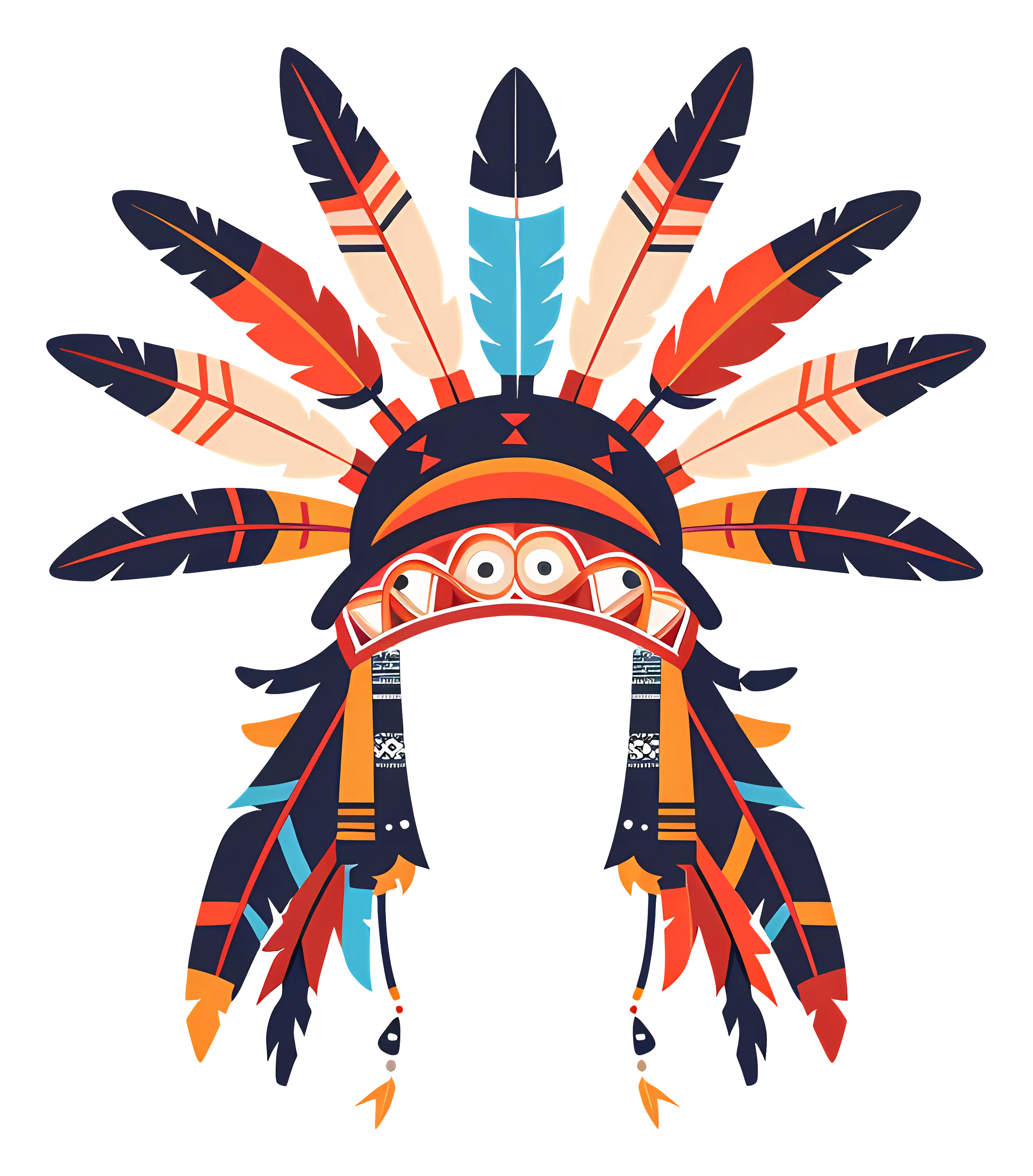 Colorful Tribal Feather Headdress