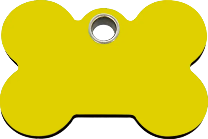 Yellow Bone-Shaped Dog Tag Illustration