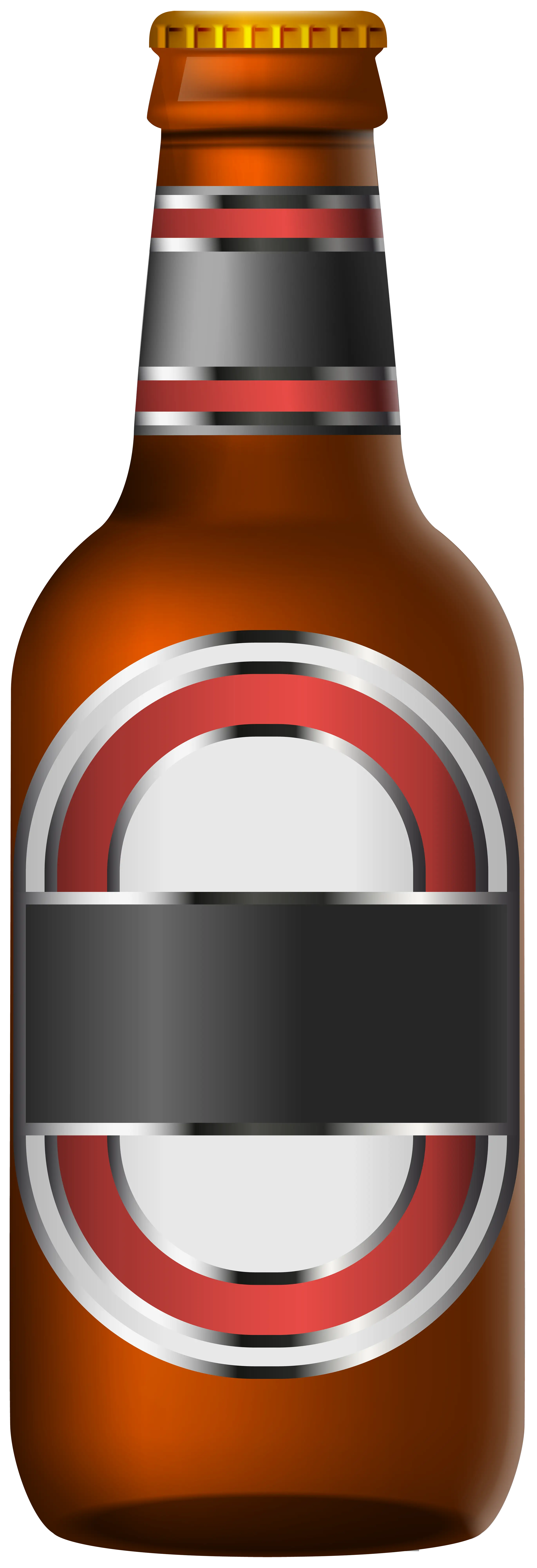 Brown Beer Bottle with Label