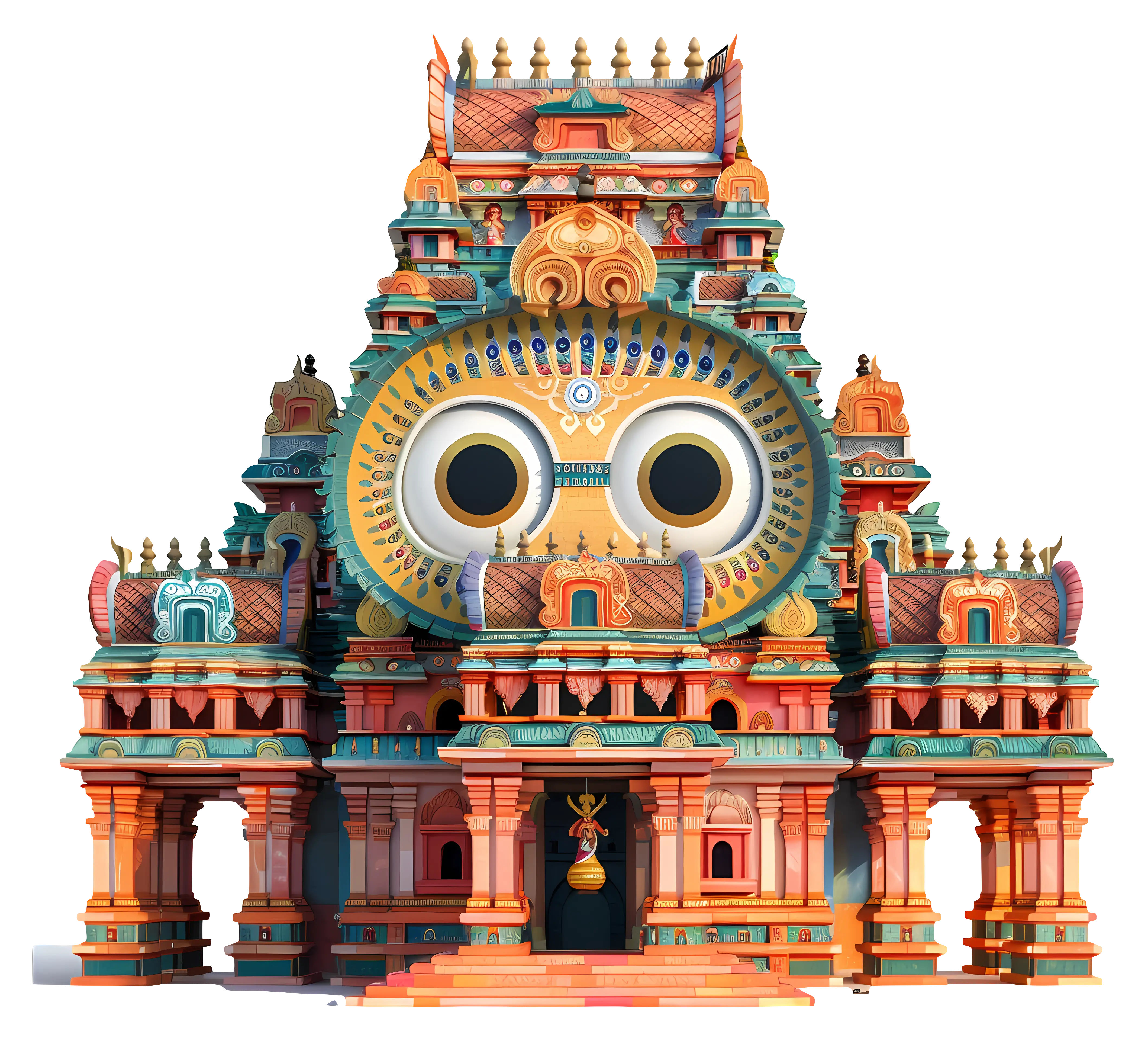 Ornate Temple with Vibrant Hues