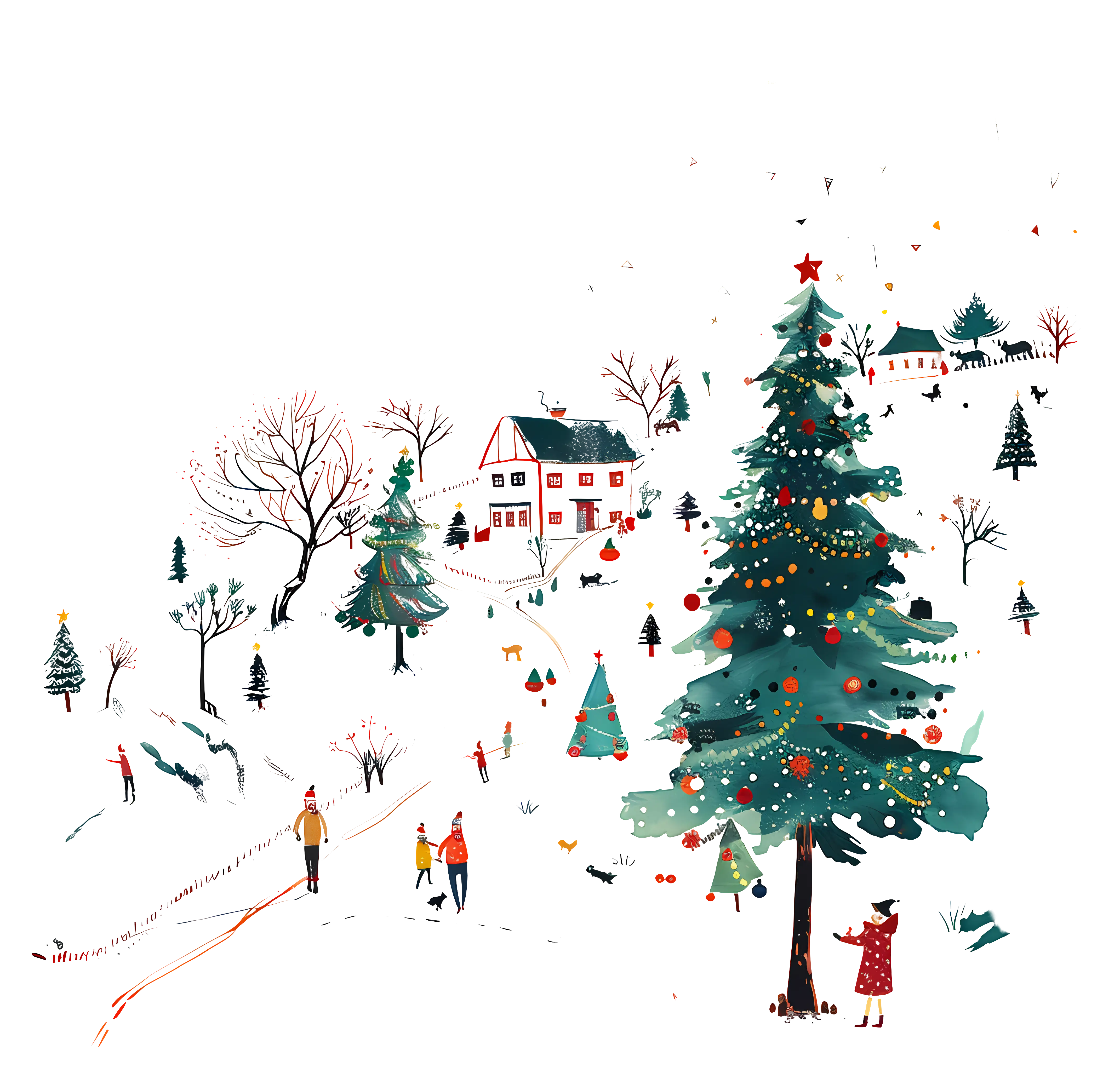 Christmas Village Scene