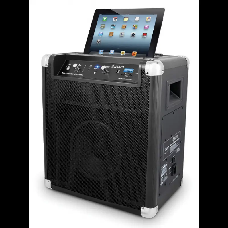 Black Portable Speaker with Tablet