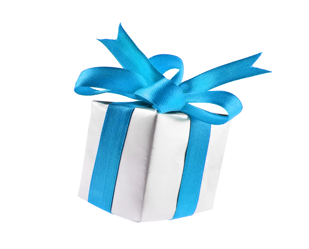 Gift Box with Blue Ribbon
