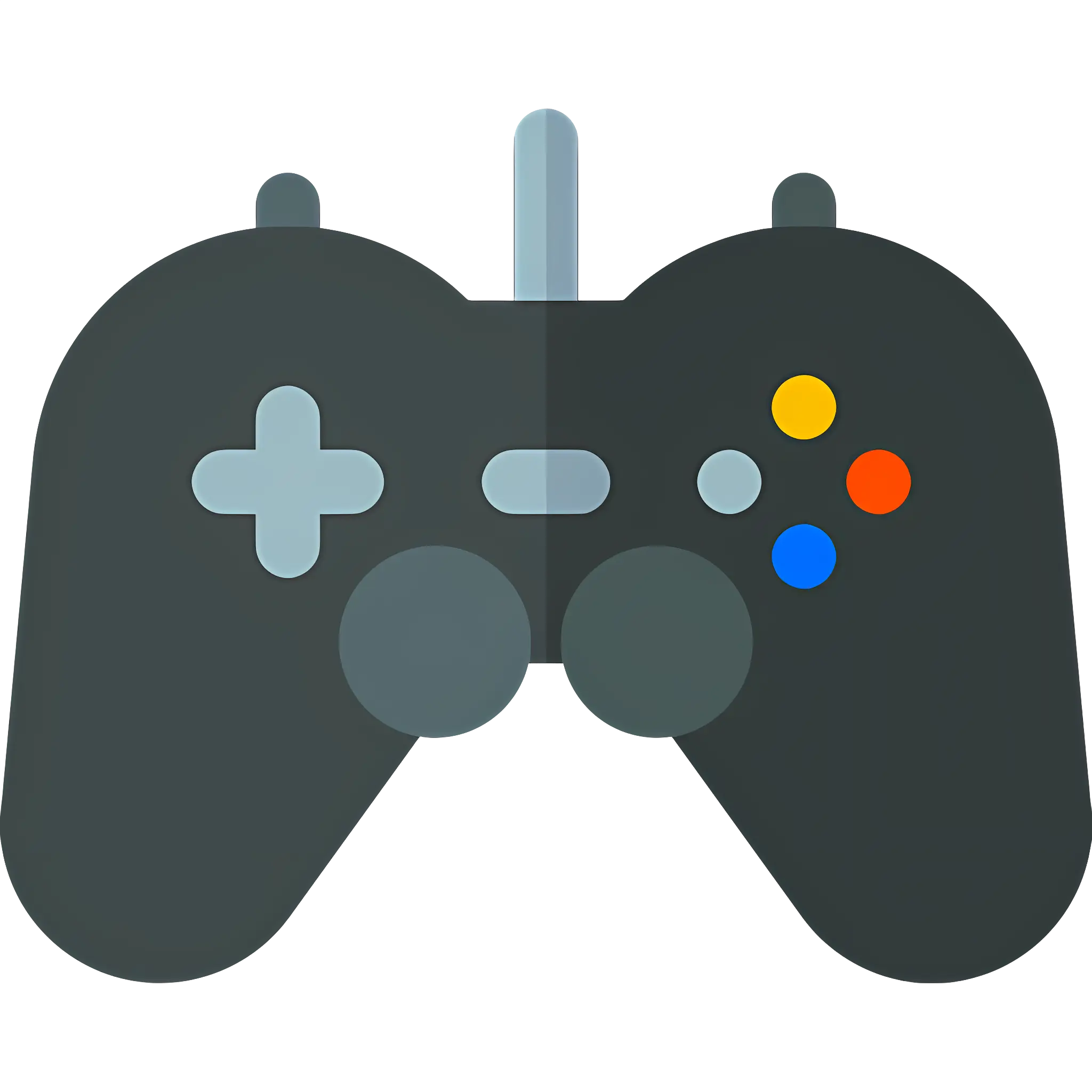 Black Gaming Controller with Joystick and Buttons