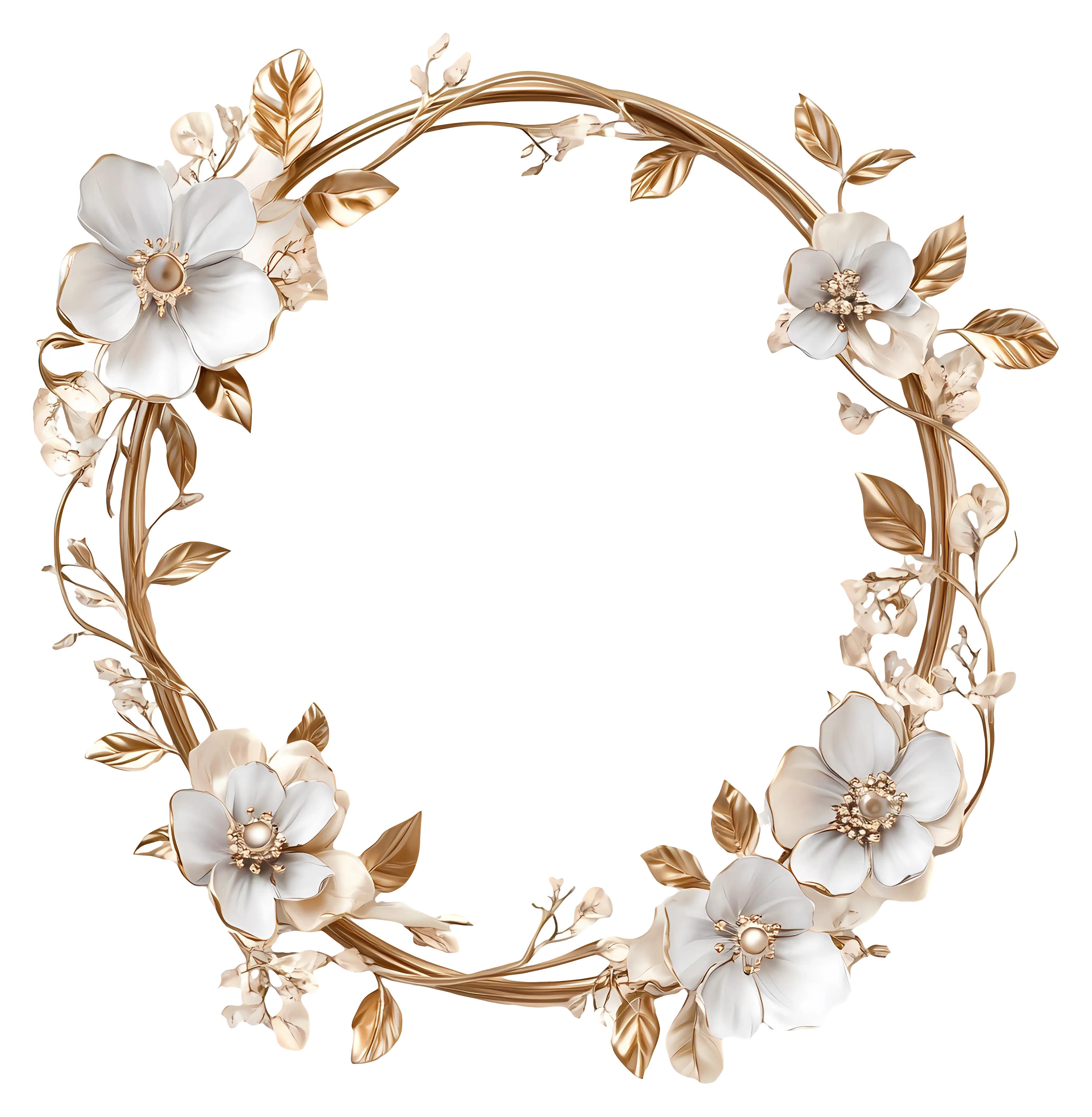 Floral Oval Frame Design