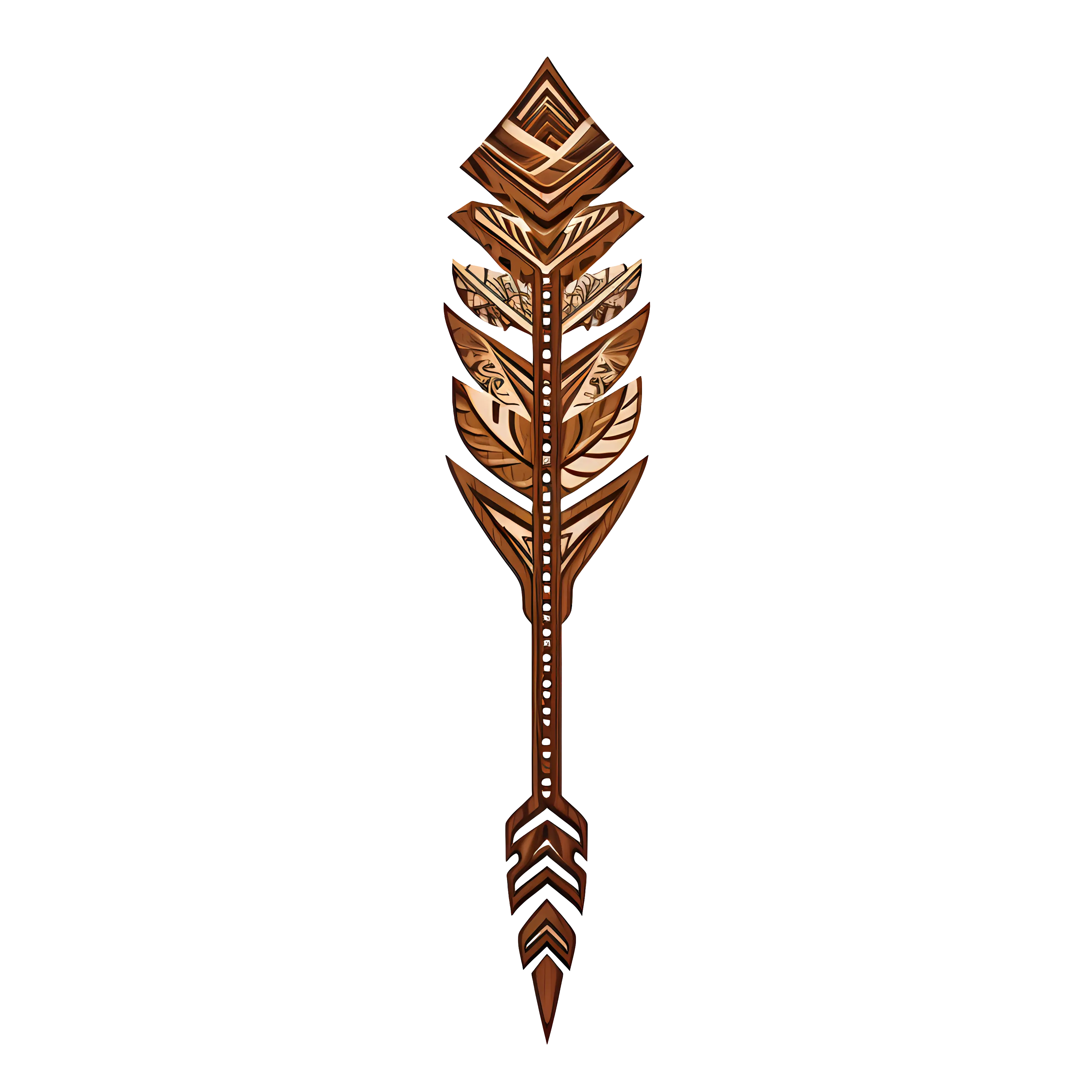 Tribal-Style Wooden Arrow Illustration