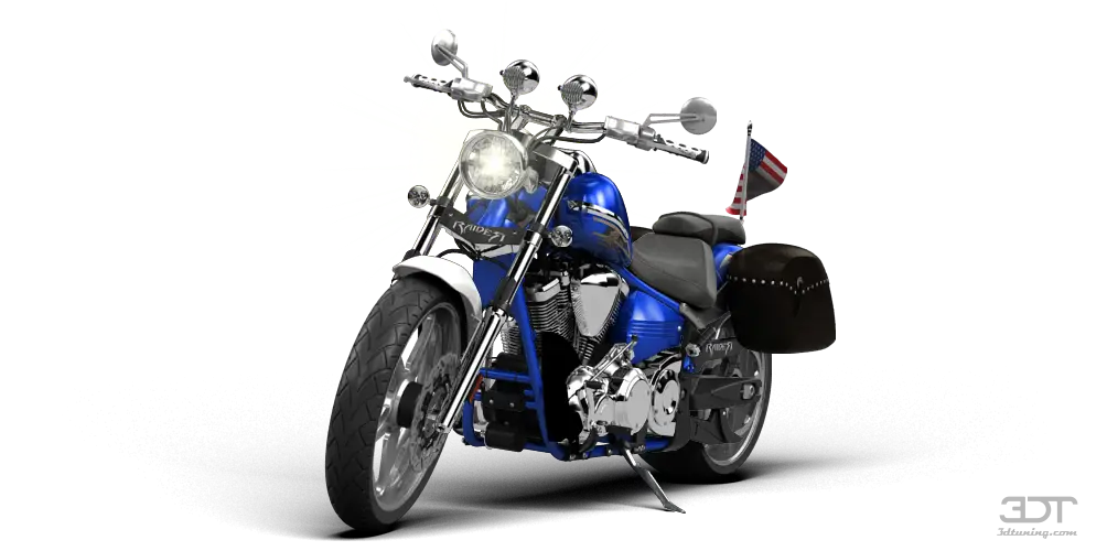 Stylish Blue Motorcycle with Accessories