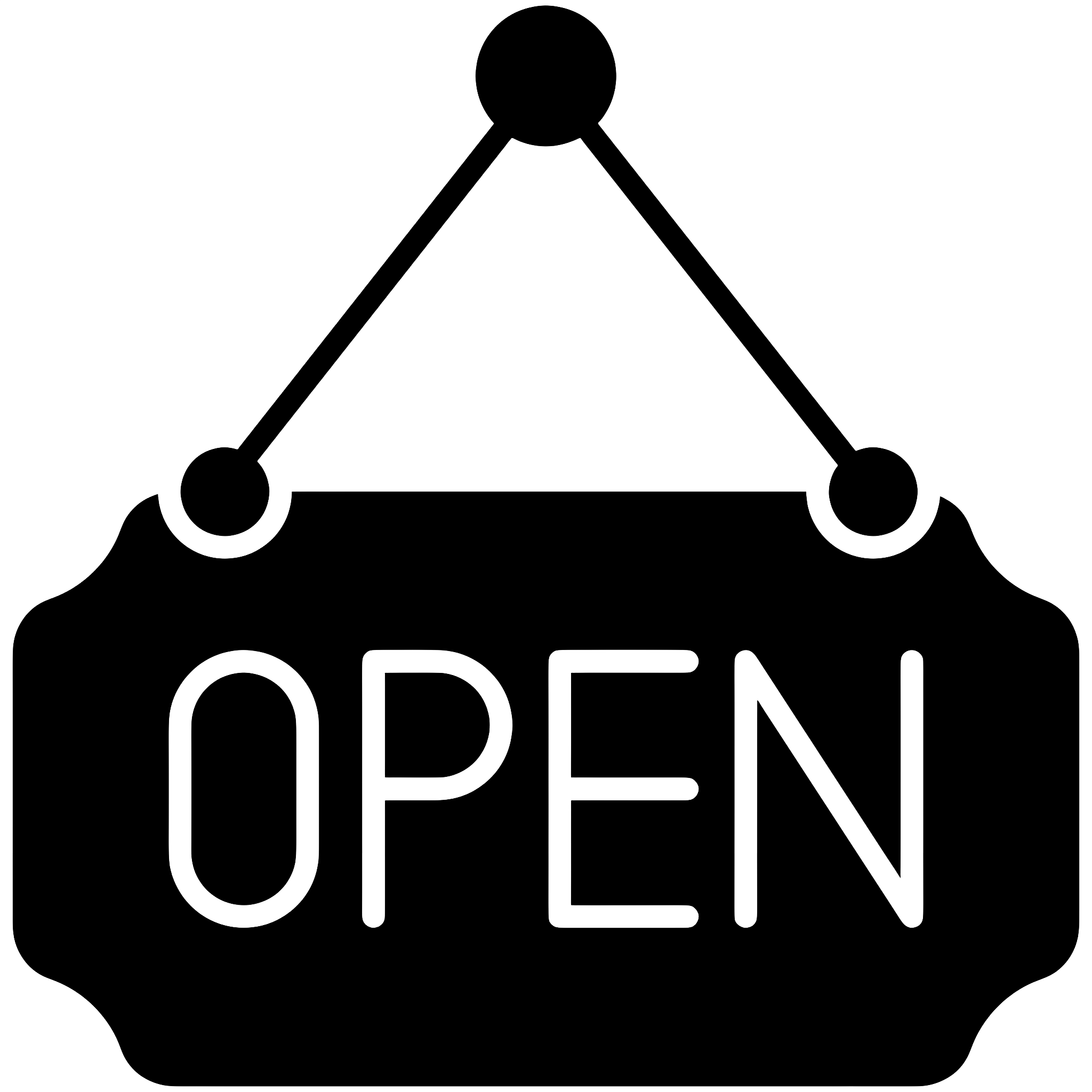 Black Open Sign for Store