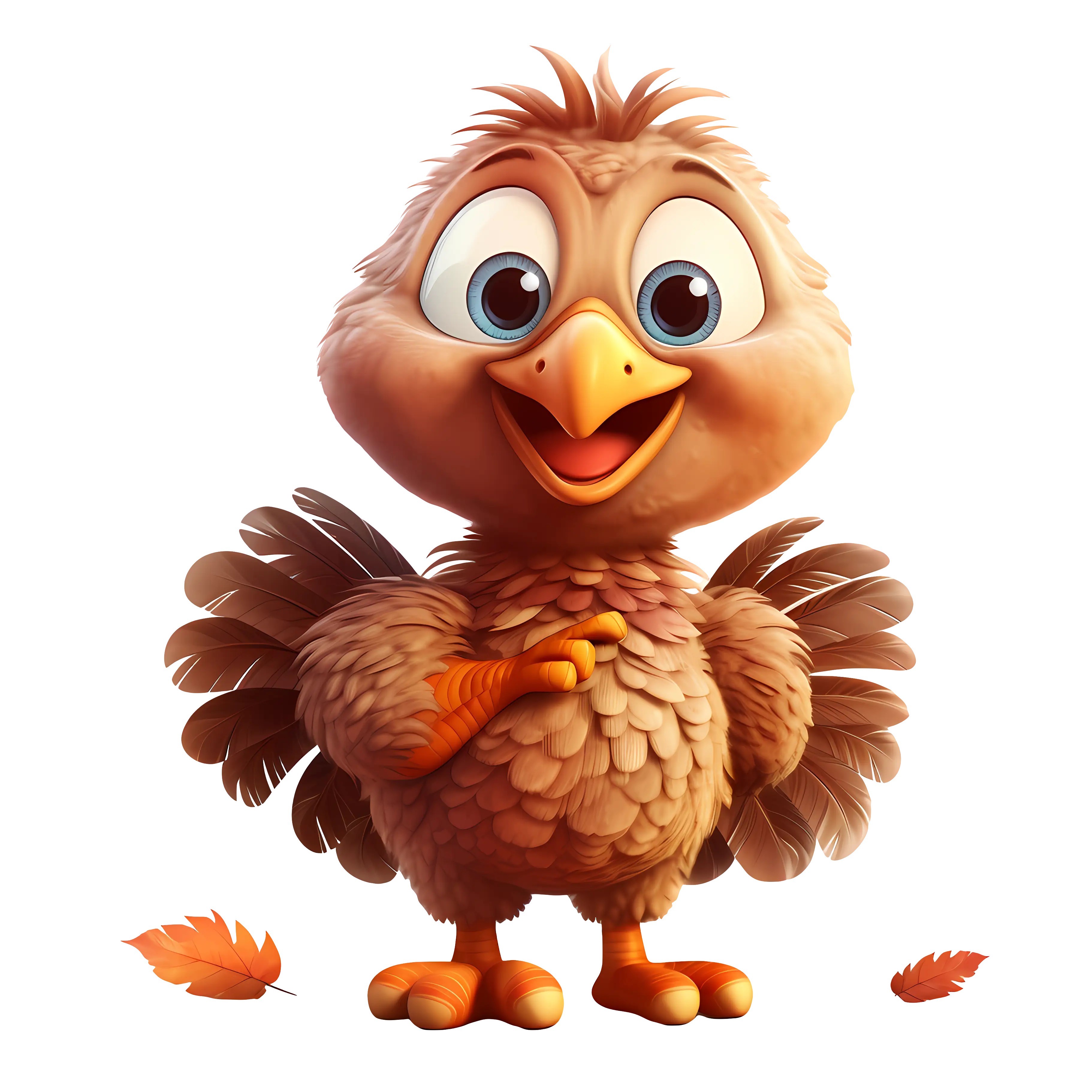 Cute Brown Bird Cartoon Illustration