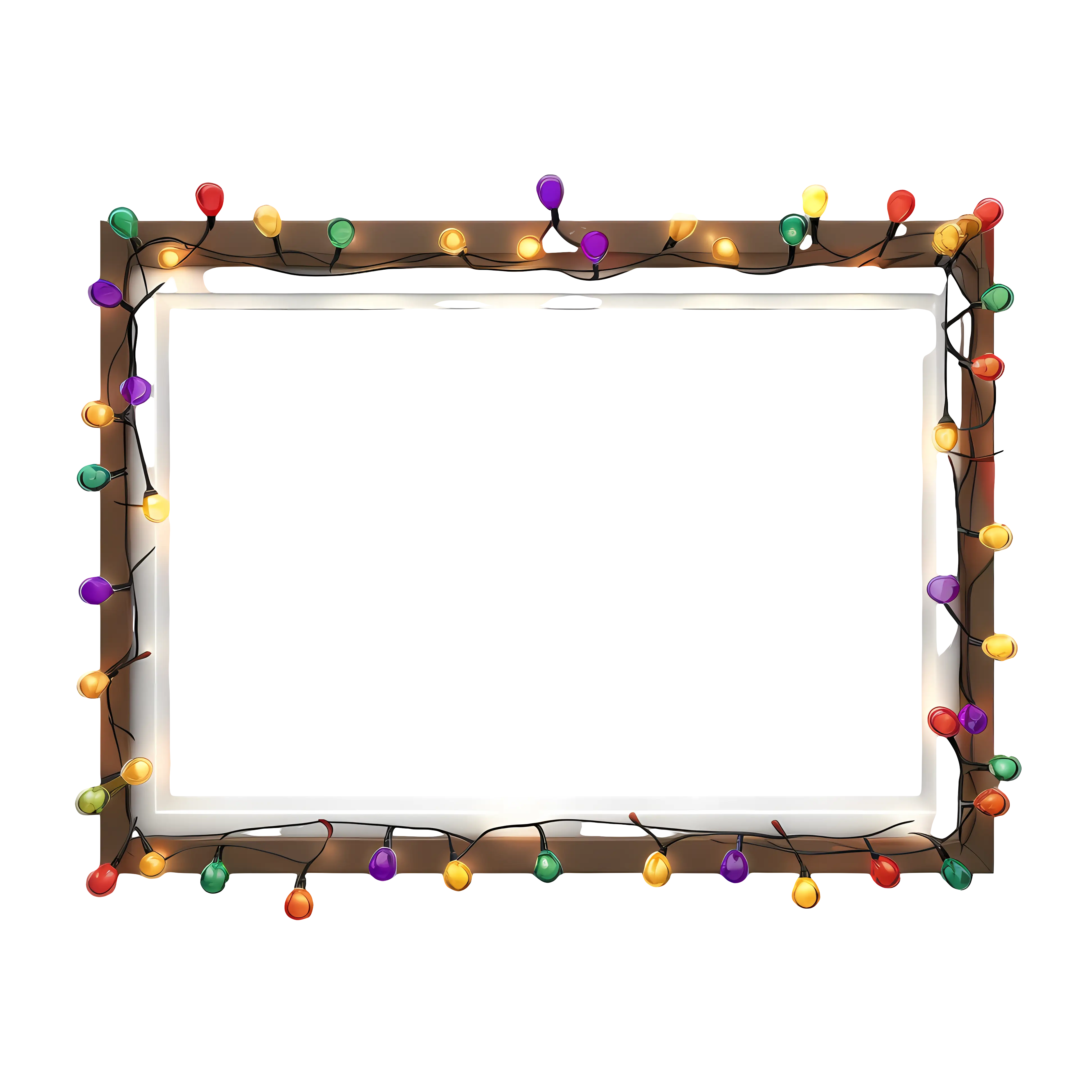 Rectangular Frame with Colorful String Lights