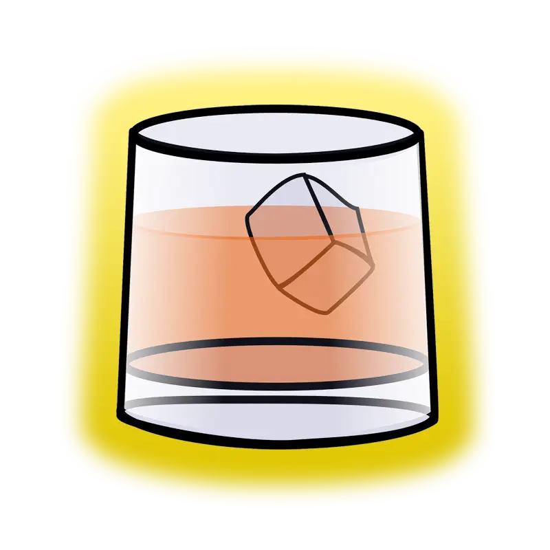 Glass of Drink with Ice Cube Illustration