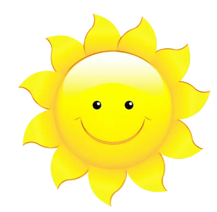 Yellow Sun with Smiley Face Illustration