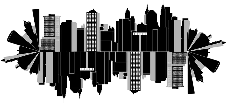 Urban City Skyline Silhouette Design