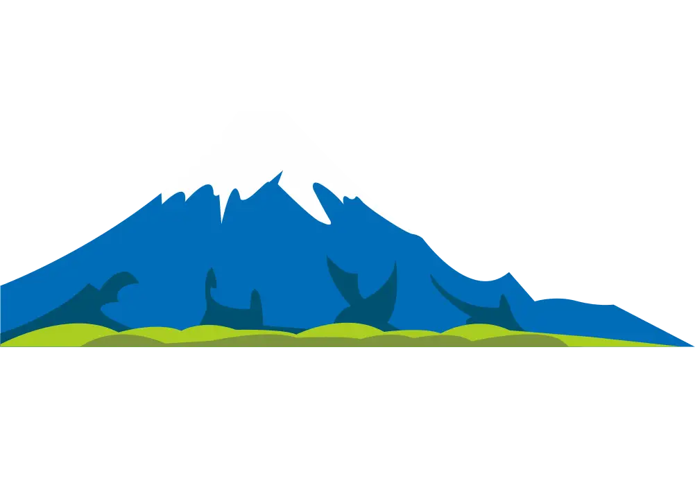 Colorful Mountain and Snowy Peak Illustration