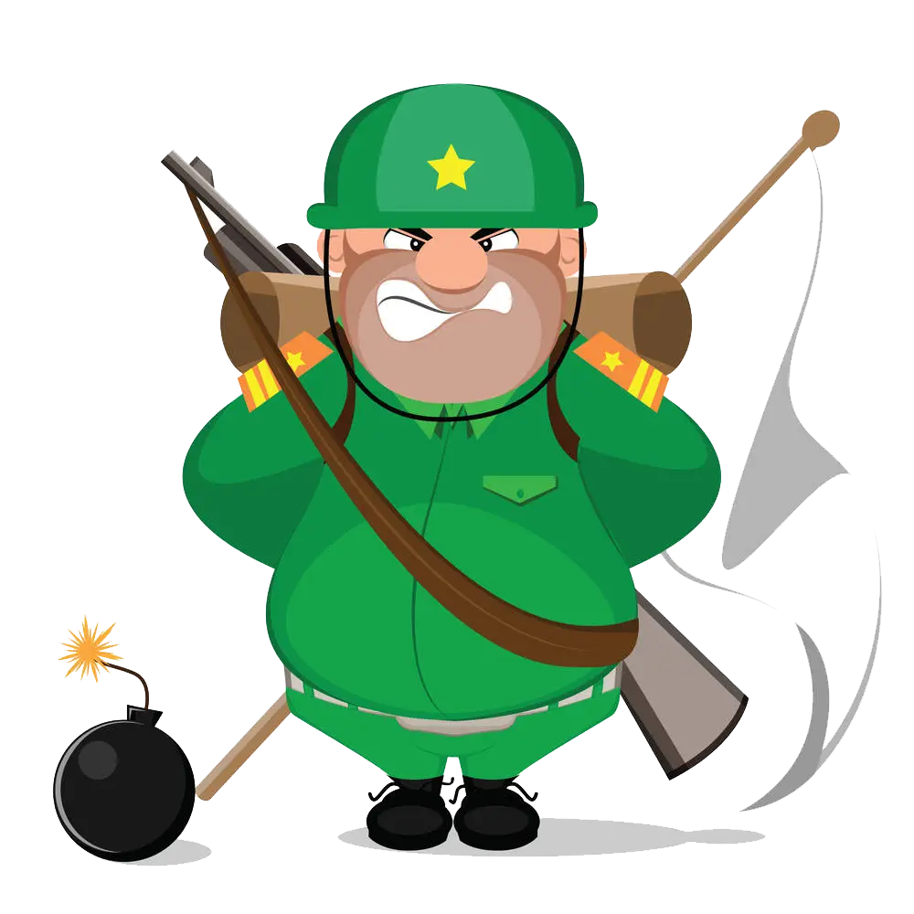 Cartoon Soldier with Weapons