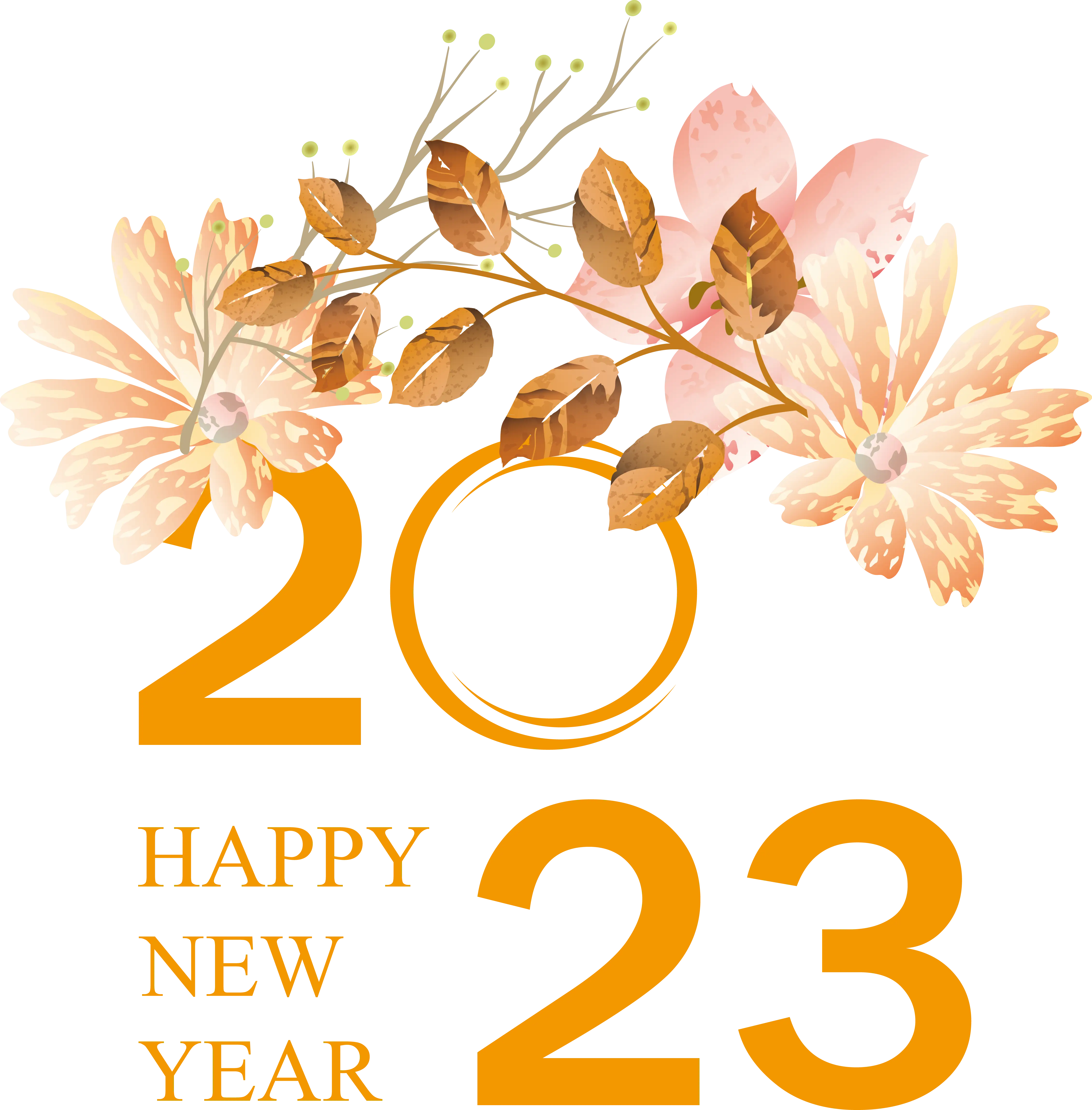 Happy New Year 2023 Floral Greeting