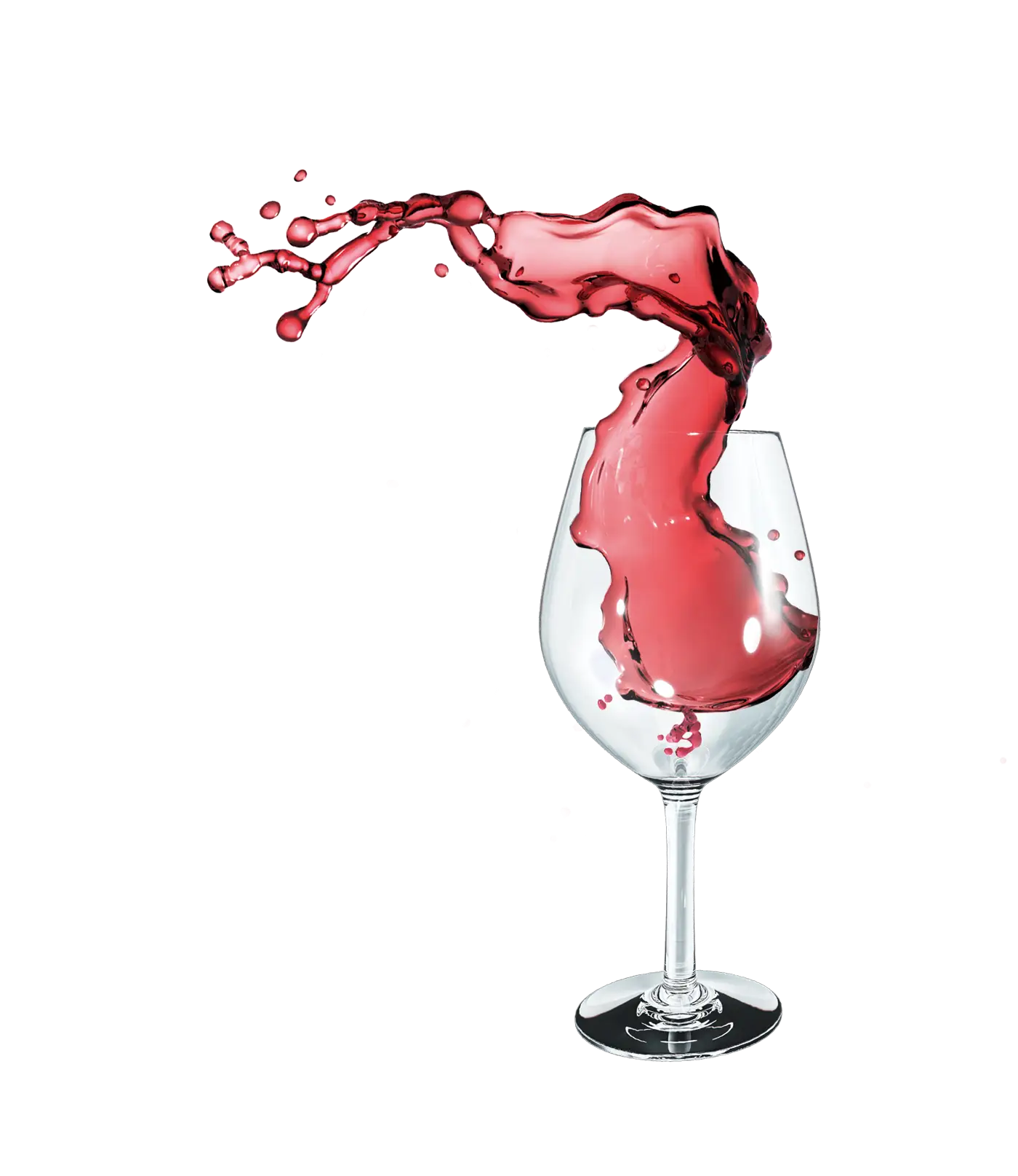 Red Wine Splash in Elegantly Styled Glass