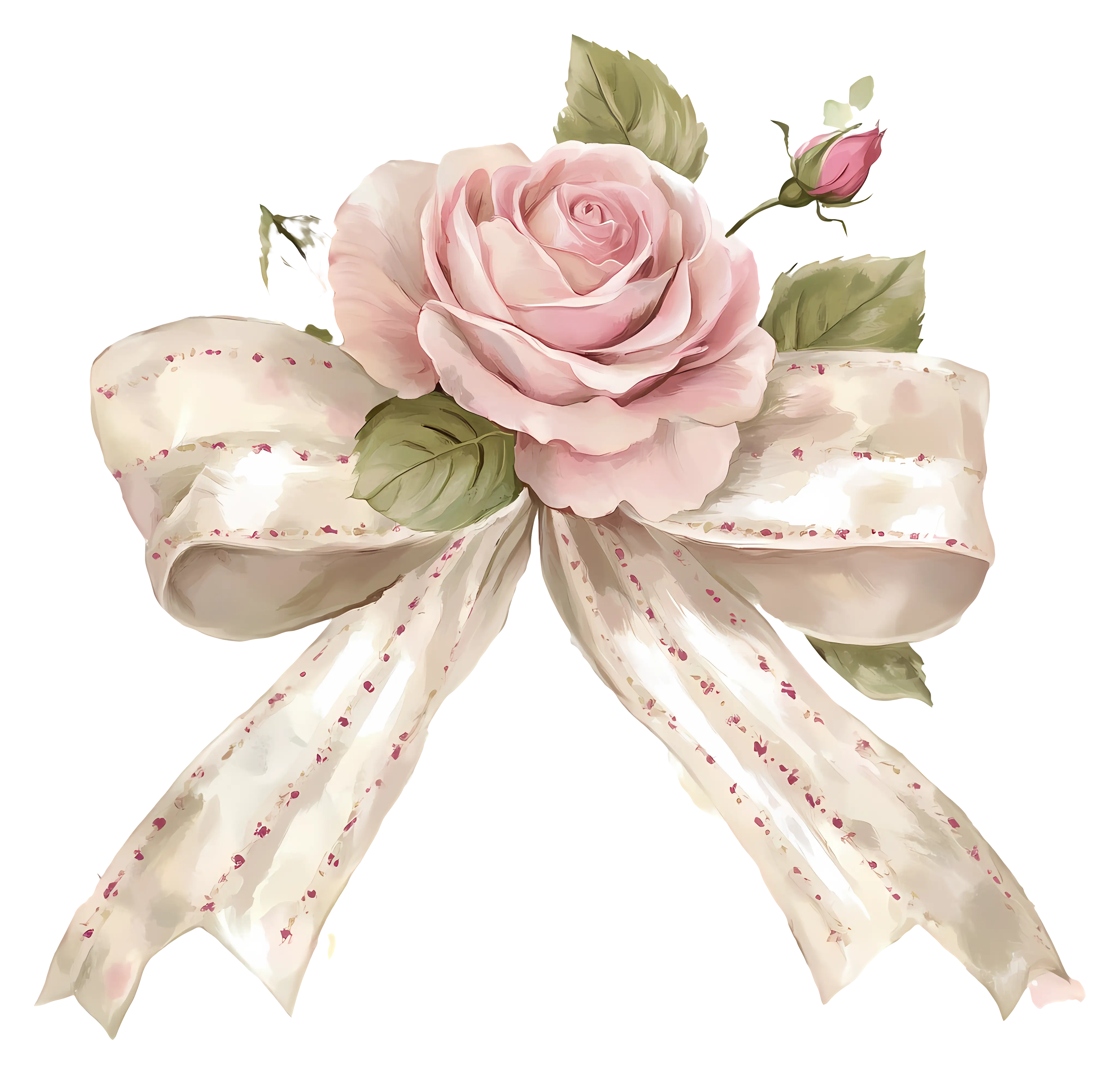 Beautiful Rose with Decorative Ribbon