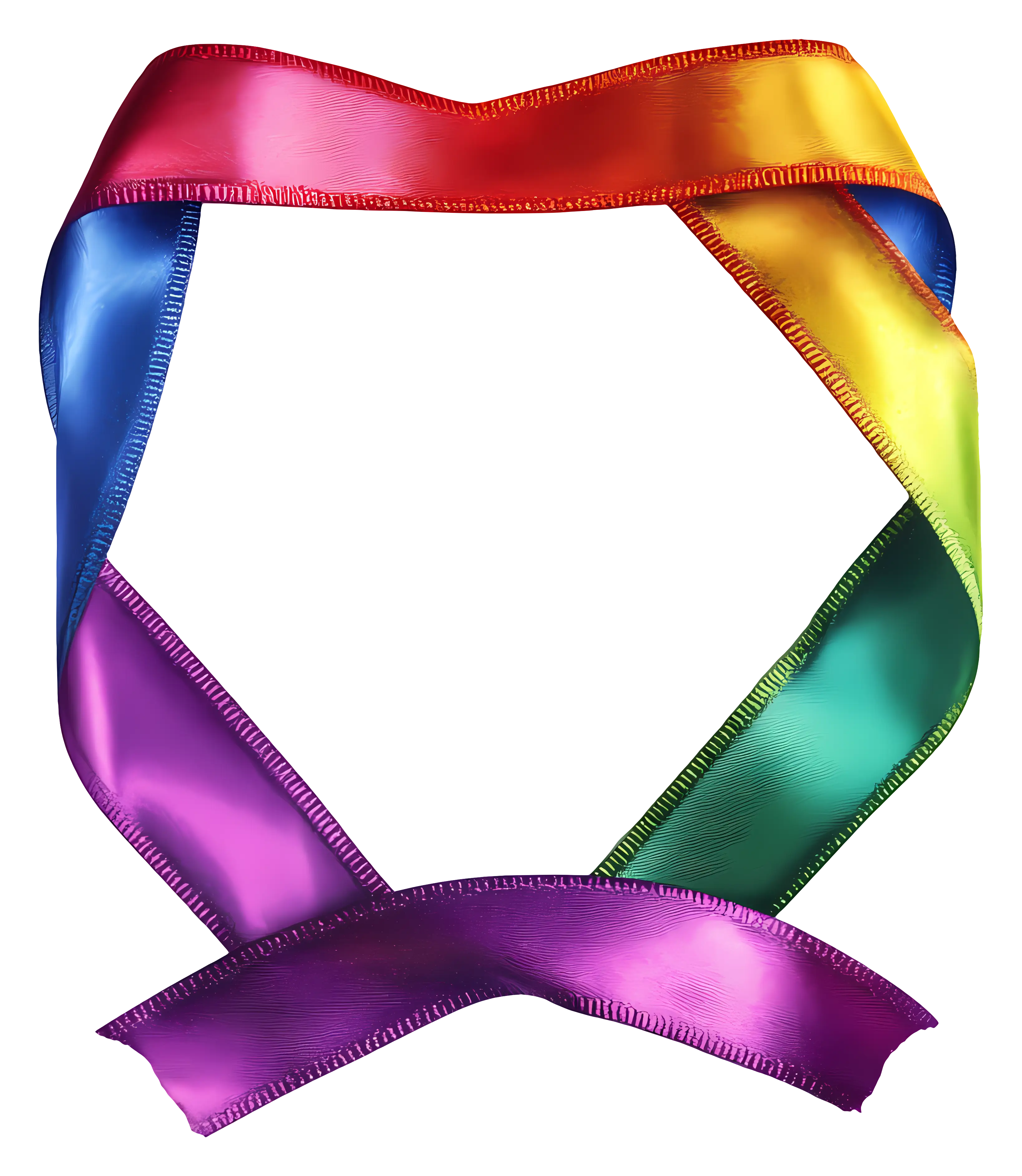 Rainbow Ribbon Frame for Decorative Use