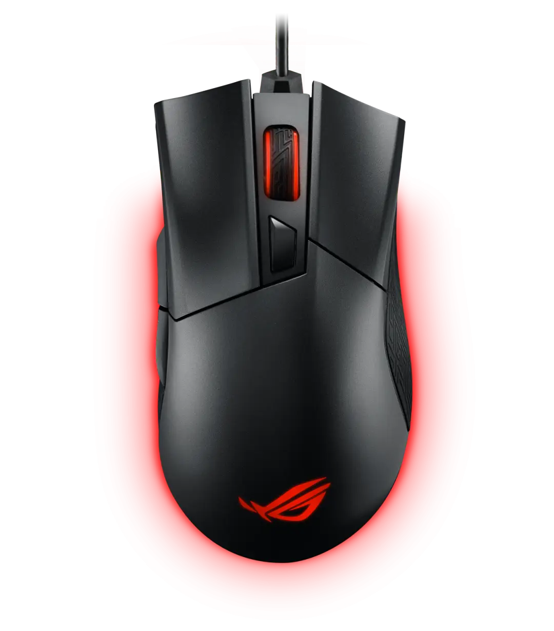 Sleek Gaming Mouse with Red LED Light