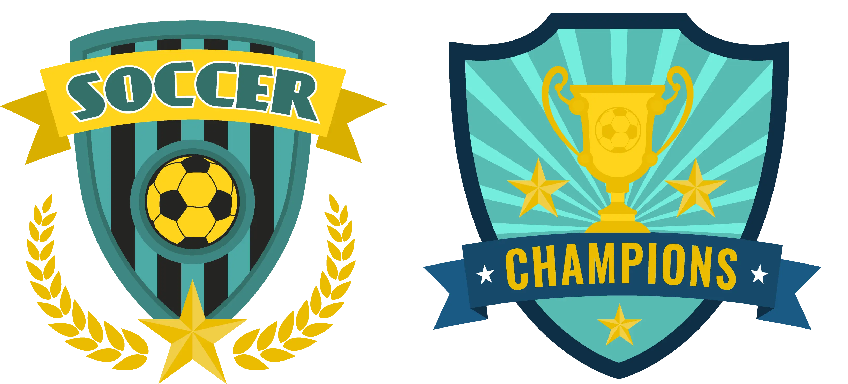 Soccer Emblem with Trophy and Stars