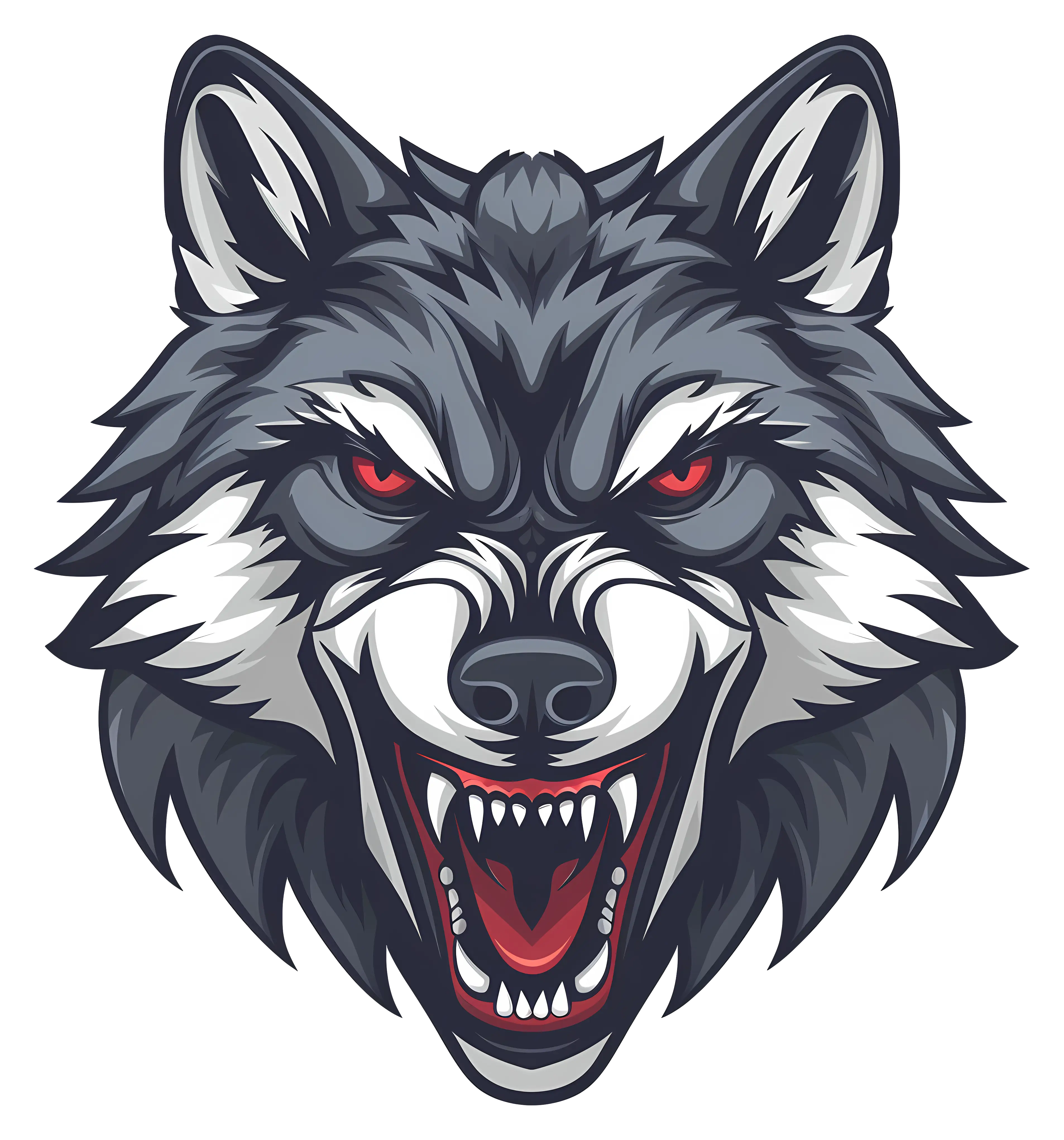 Fierce Wolf Illustration with Piercing Eyes