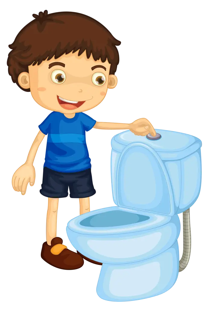 Boy Flushing Toilet