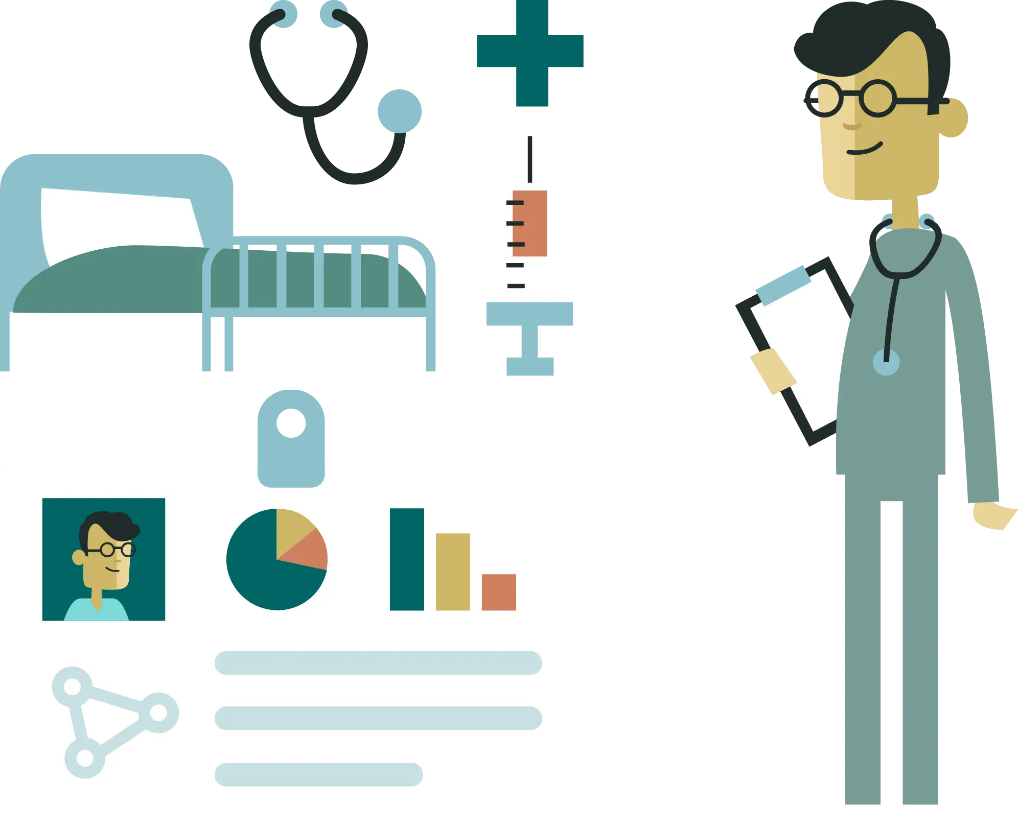 Doctor with Medical Equipment in Hospital
