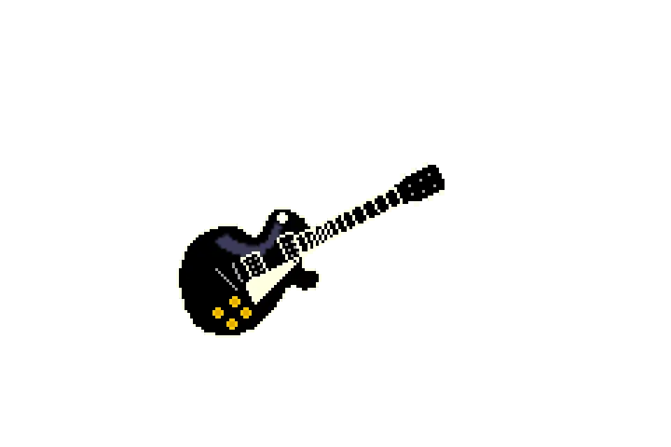 Pixel Art Black Electric Guitar