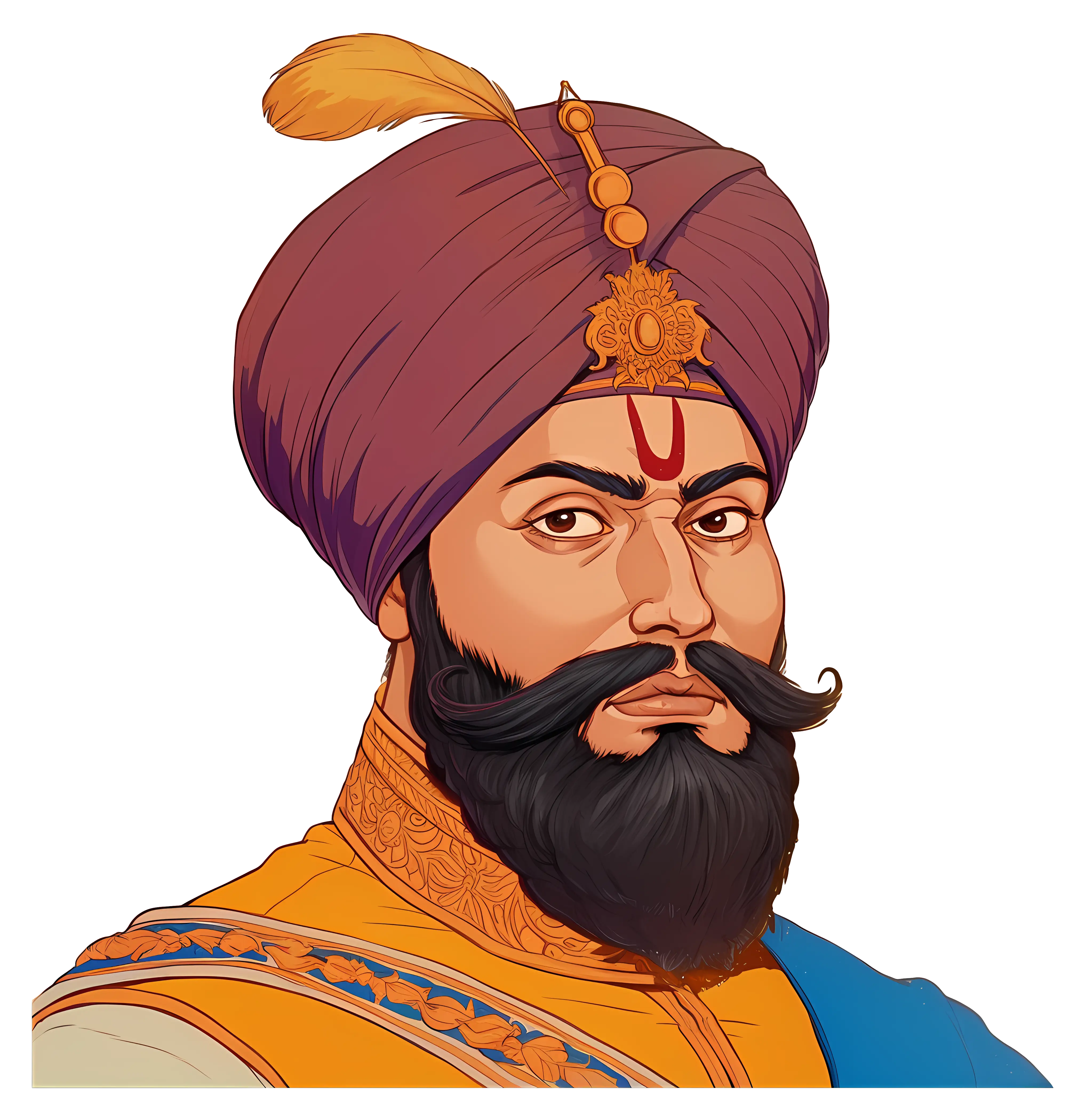 Illustration of a Man in Turban