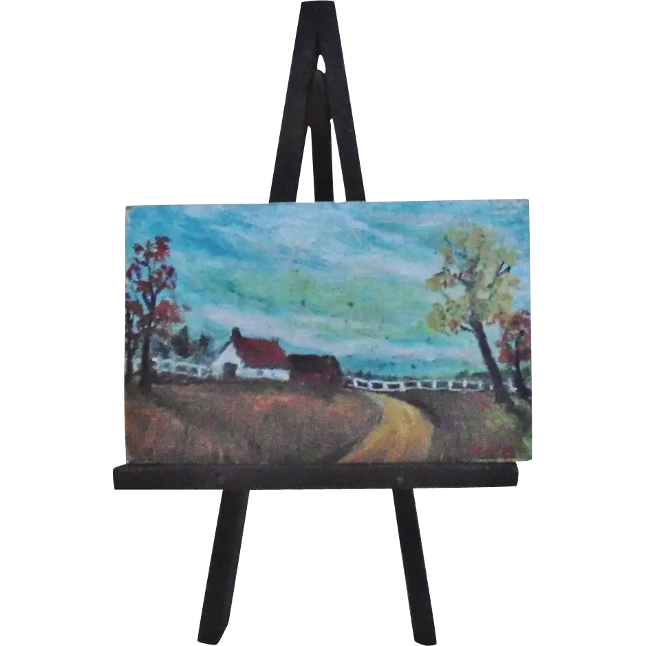 Landscape Painting on Easel