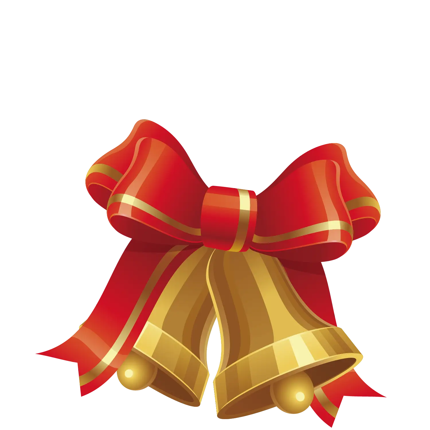 Golden Bells with Red Ribbon