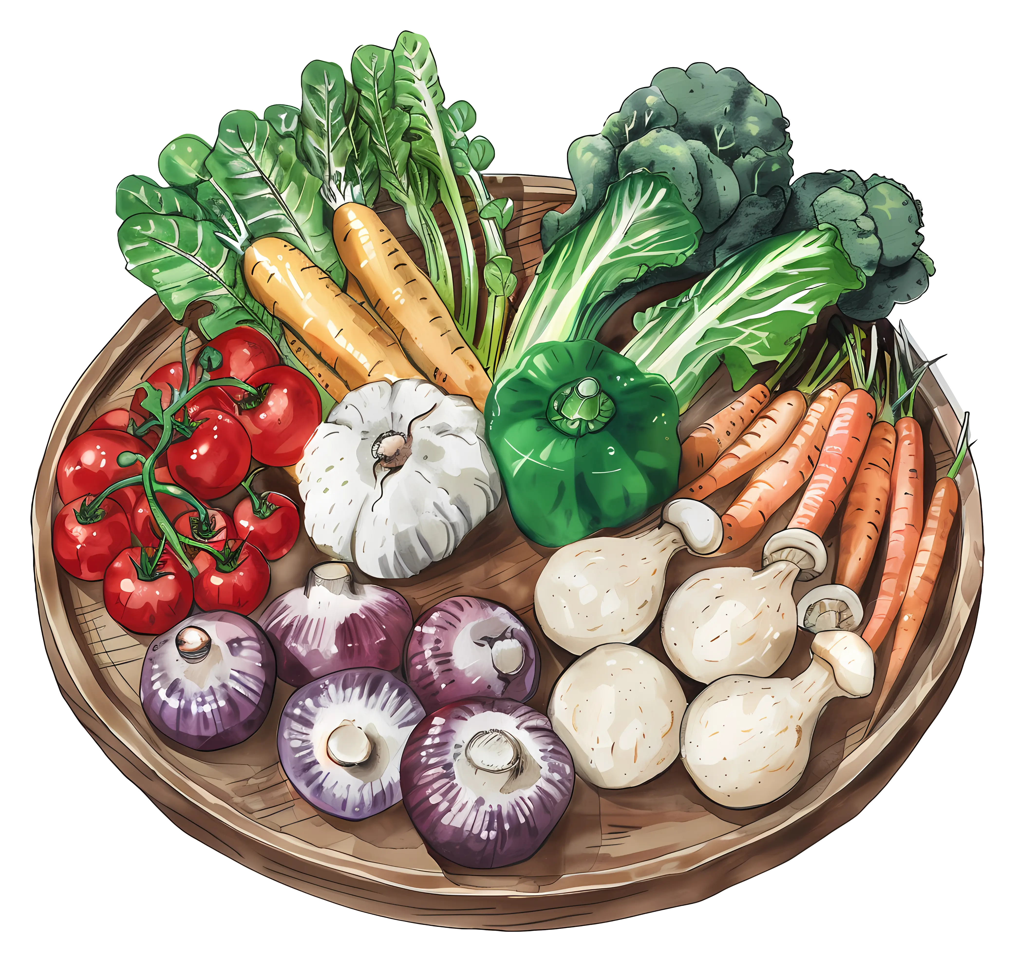 Vegetable Platter Illustration