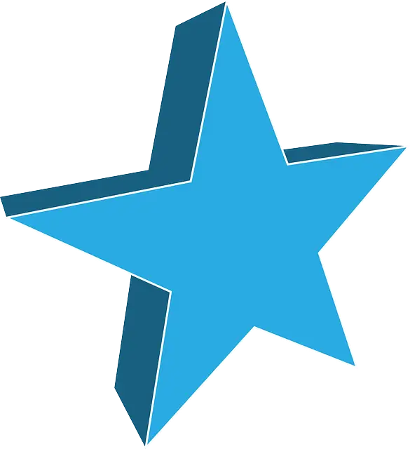 Blue Three-Dimensional Star