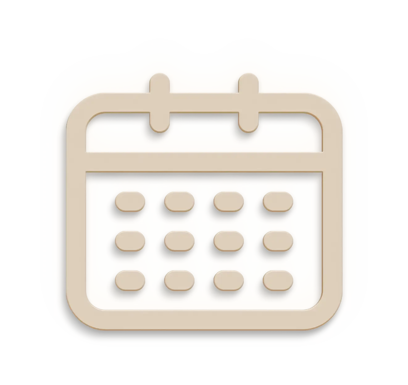Beige Calendar Icon in Minimalist Style