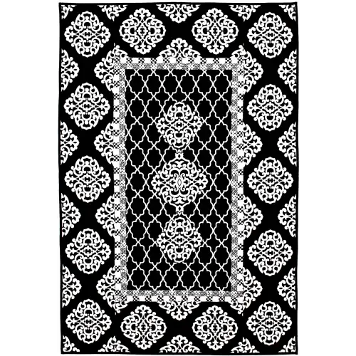 Black and White Patterned Rug