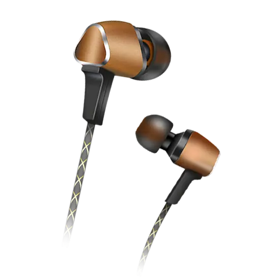Golden Wired Earbuds for Clear Audio