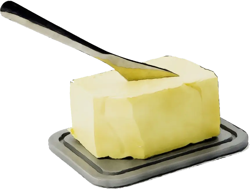 Butter Block with Knife Illustration