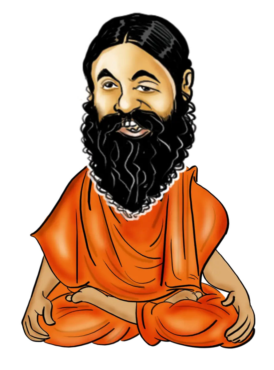 Meditating Monk in Orange Robe