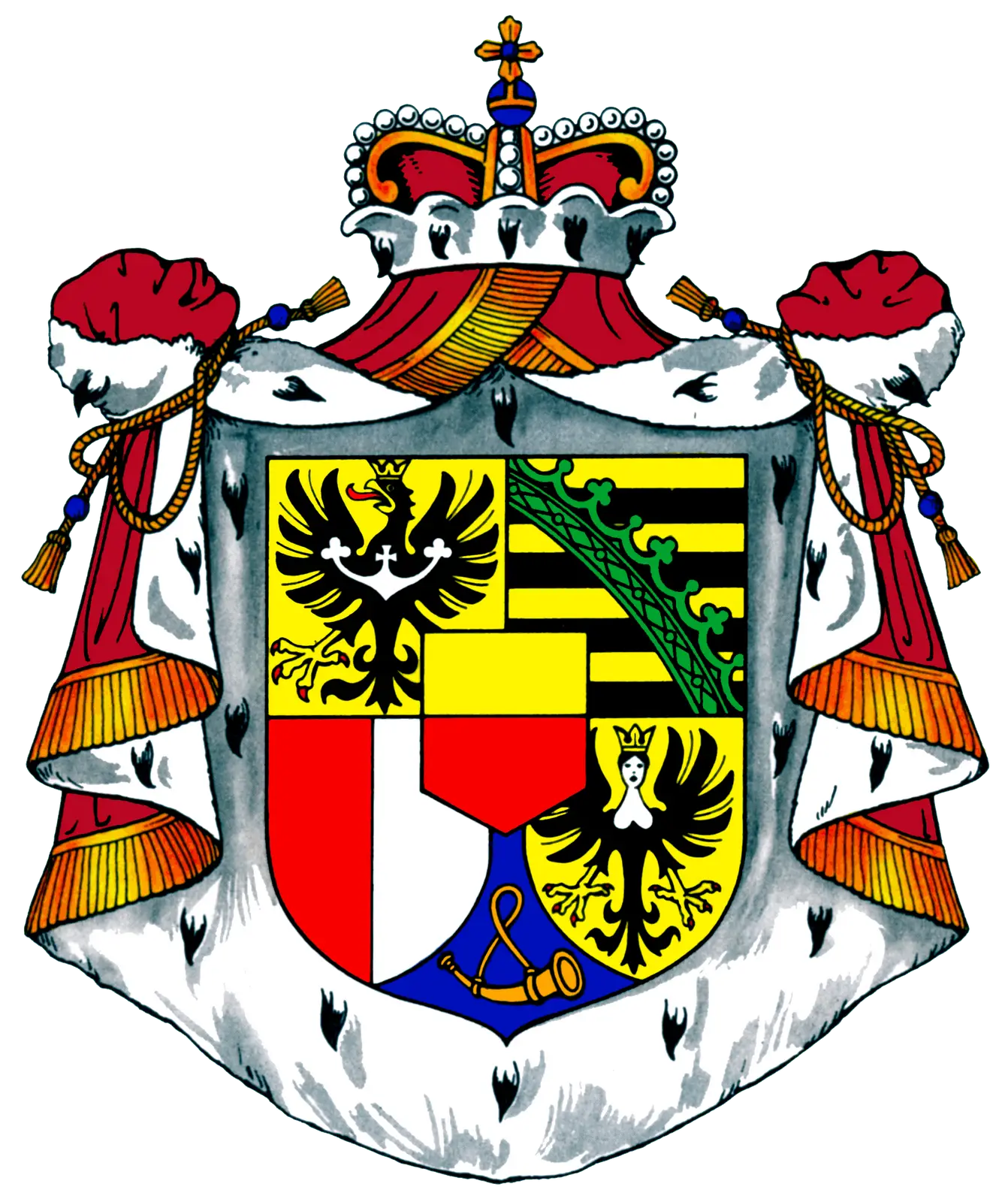 Elaborate Coat of Arms Symbol Illustration