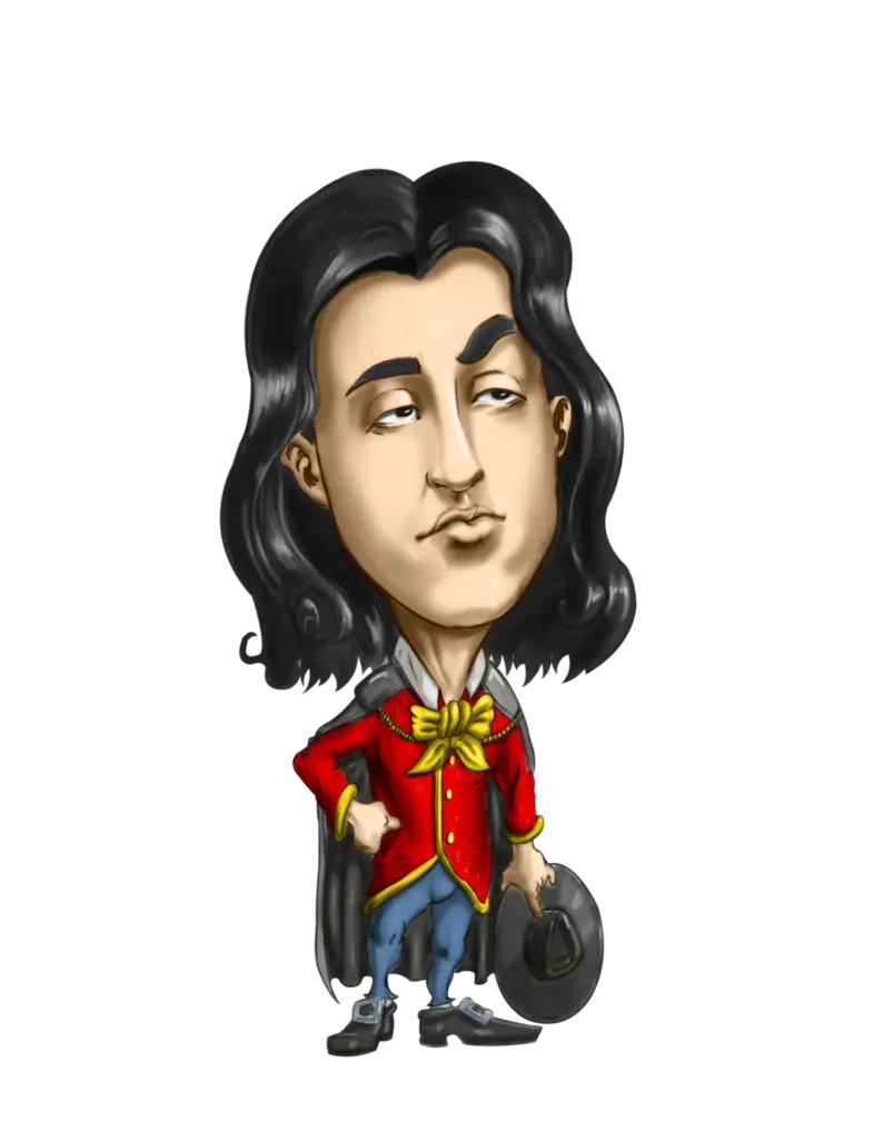 Historical Cartoon Man in Red Coat