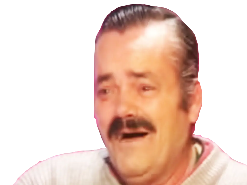 Laughing Man with Mustache Expression Meme