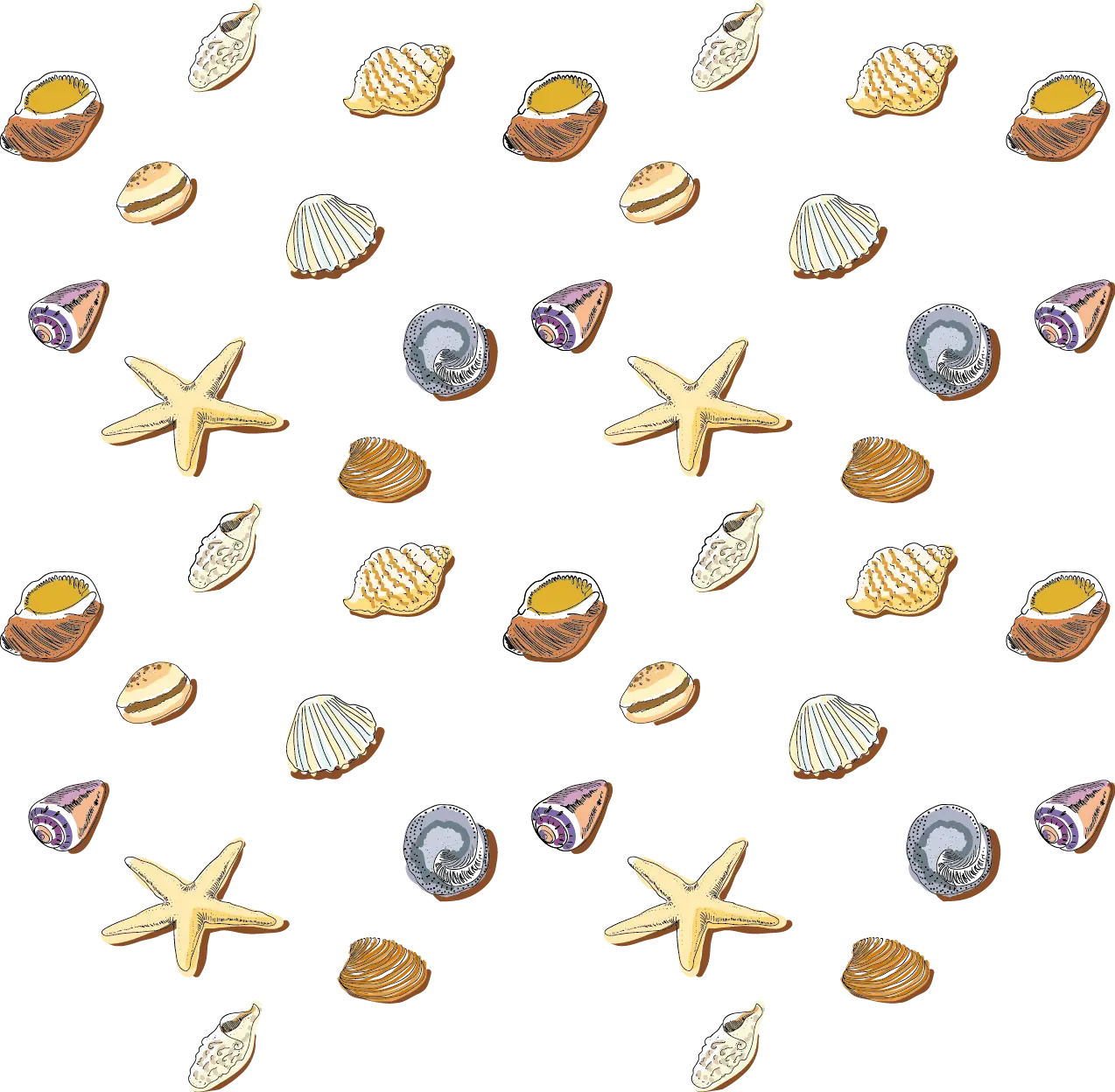 Seashells and Starfish Pattern